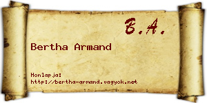 Bertha Armand névjegykártya