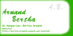 armand bertha business card